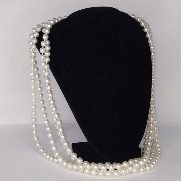 Vintage Faux 8mm Pearl Strand 116" Length - Picture 2 of 5